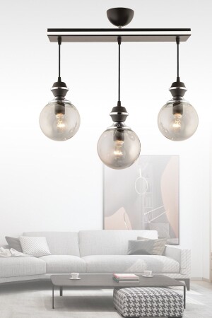 MNZ-Berru 3-Plus Case Black مع كروم Glop Glass إضاءة عصرية فاخرة 2012 - GYK LİGHT