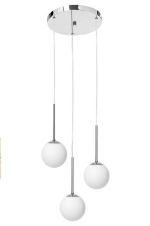 MNZ-Beryl 3-piece Chrome شمعة حديثة (زجاج أبيض) BRL-KRM-03 - BSA LIGHTING