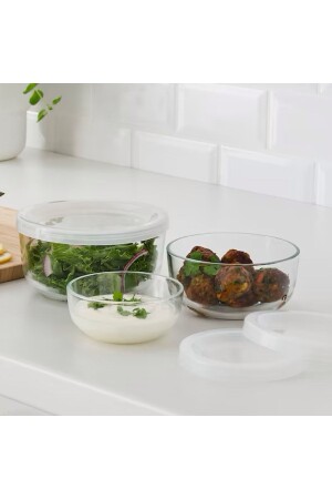 MNZ-Bestamma 3 قطع حاويات تخزين الغذاء الزجاجية مع حاويات 1110495760 - IKEA