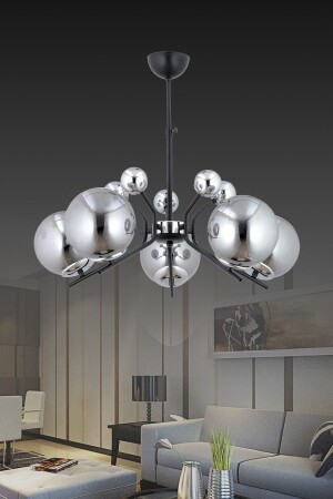 MNZ-Beste 5 قطع كروم عصرية مدخنة الكرة الأرضية الزجاجية مصباح معلق أفضل 5 قطع - ESSLİGHT