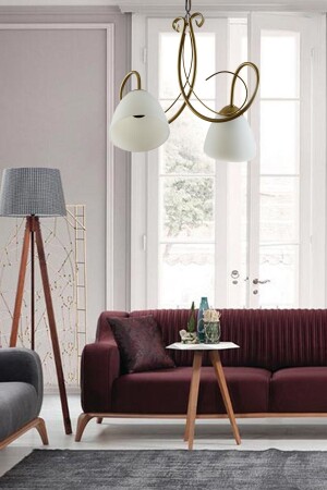 MNZ-Betül قماش عصري قديم الزجاج الأبيض الزجاج المزدوج الشنارة - ABAJUR EVİM