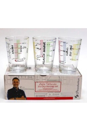 MNZ-Beyaz Arda Türkmen 3 قطع كوب قياس مجموعة Fma04348 PSBAHCE1623996123 - Paşabahçe
