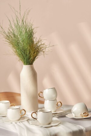 كوب قهوة من البورتسلان من قبل MNZ-Beyoğlu مجموعة لـ 6 أشخاص 80 مل 600. 15. 01. 2602 - Emsan