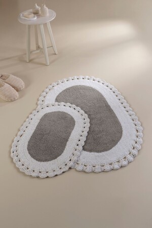 MNZ-Bianca 100% مطبخ حمام القطن الرمادي 40x60+60x90 - İrya