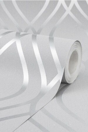 MNZ-Bien حصرية 605 خط موجة محطم رمادية ورق جدار فضي 5-30 م2 - Bien Duvar Kağıtları