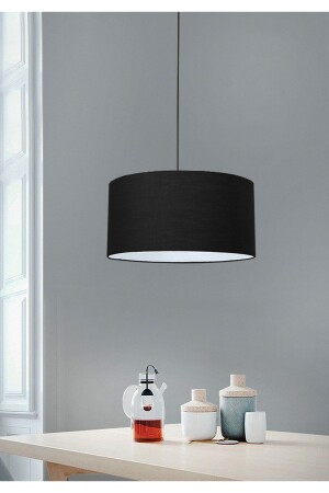 MNZ-Big Size Black Fabric Headed Pendant Lamp قمرة 38 سم SRkt-2 SRKT-2 - HOMİNG