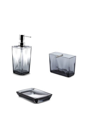 MNZ-Biga صابون سائل الأطباق صابون الأطباق حمالة أسنان 3-قطع الأسود M-SE09-25 - Prima Nova