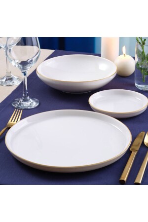 MNZ-Bilbao 3 قطعة عشاء واحد مجموعة ذهبية PR. 0000000000GBSBLB03YS23 - Güral Porselen