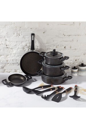 MNZ-Biogranit Blackgold 13 قطعة غرانيت طباخات مجموعة 153 03. 08. 0670 - Karaca