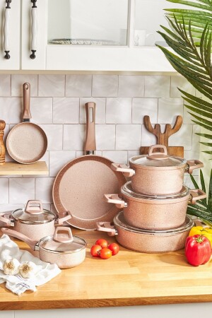 (MNZ-Biogranit Rosegold) 12 قطعة أدوات الطهي مجموعة 153. 03. 08. 1157 - Karaca