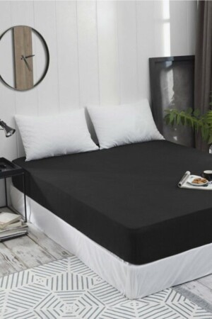 MNZ-Black 120x200 (متوسط حجم) 100% قطن مخطط قطن سرير مرنة TK511 - Mobaş