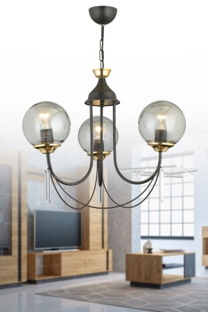 MNZ-Black جمالية 3 قطع كأس مدخن فاخرة صعودية وجهة شمعة الحجر الكريستال 03239 - KARDELEN AYDINLATMA AVİZE