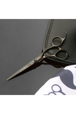 MNZ-Black 6 بوصة 440cr اليابانية الصلب المهنية صياغة الشعر الحلاقة قص الشعر مقص الأسود-هيكارو - HIKARU