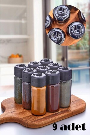 MNZ-Black 9 قطع زجاجية جرة عطر مجموعة 245 مل HMNV-9LUTUZLUK-SYHINCI-364-QLUX - HOMENIVA