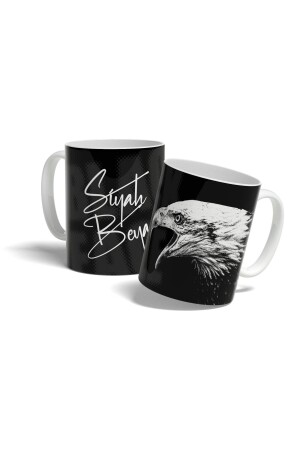 MNZ-Black and White - Eagle Design Black Printed Mug BEŞİKTAŞ-0073 - OFFSIDE