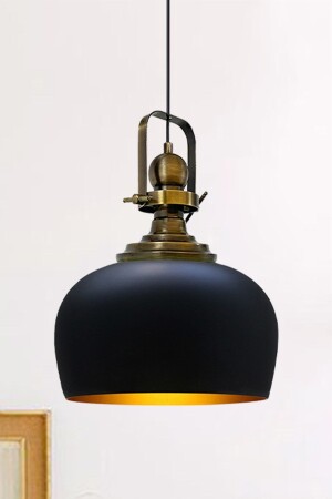 ملون MNZ-Black Antique Headed Single Chandelier غرفة المعيشة المكتبية المطبخ مقهى مصباح اللوم واحد Vintage BMM2040E - Bamyum