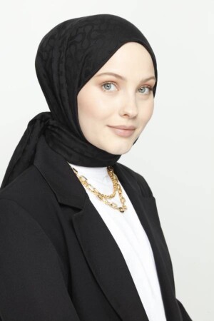 (MNZ-Black Bloom Pattern Shawl) - Valorscarf