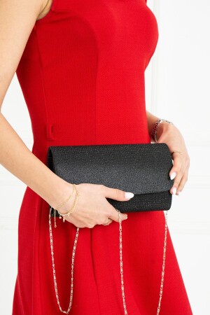 كيس ملابس المساء للنساء من نوع MNZ-Black Breasted Lurex AB99631 - besmoda