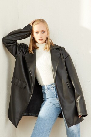 سترة من الجلد من نوع MNZ-Black - Ceylan Otantik