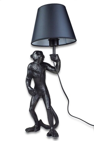 MNZ-Black Color Design قرد صورة لامپ الظل القرد الأسود - MIARIK DESIGN & DEKORASYON