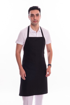 ملابس النظافة من نوع MNZ-Black Color Hanging Apron Kitchen Cafe Waiter Working Apron - Ozan Personel Giyim