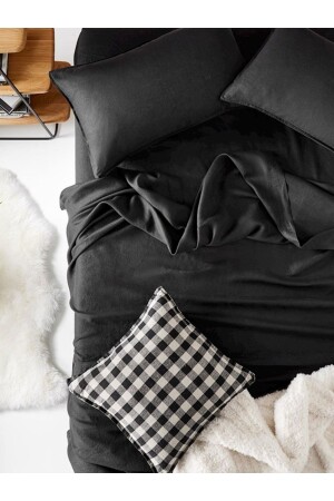 MNZ-Black Cotton Sheet ملاءمة مزدوجة للفراش مجموعة bs0911 - CAQQA