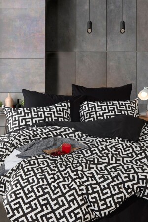 MNZ-Black Double Duvet Cover Set خط حديث TYC00633547188 - BONJARDİNHOME