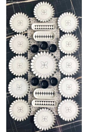 MNZ-Black Ellipse Model 23 قطعة إعداد الإفطار لـ 12 شخصًا - Yiğit Seramik Züccaciye