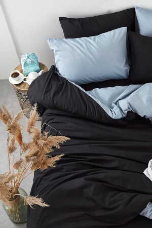 MNZ-Black Gray Single Double Side Duvet Cover Set 1043 - BONJARDİNHOME