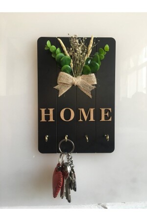 MNZ-Black Keychain Hanger خشبية المعدن حائط حائط مفتاح حائط مفتاح المنزل ديكورات TYC00551182508 - ST Design