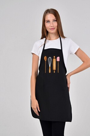 المطبخ من نوع MNZ-Black Kitchen Apron الملحقات المطبخة المطبوعة (الأنسجة المقاومة للنيران) - Bagand