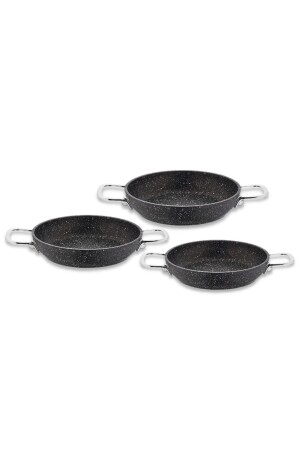 MNZ-Black Line 3 Piece Granite Pan Set ST00014 - Falez
