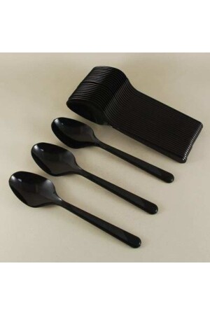 ملعقة بلاستيكية من نوع MNZ-Black Lux 100 Pk 1 Pk - Çözüm Ambalaj