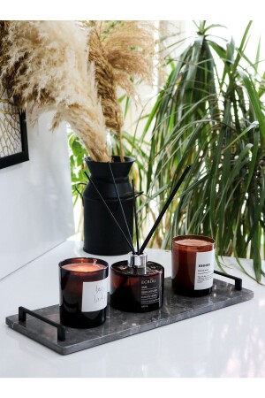 MNZ-Black Marble ديكوراتي عرض موقف، ديكوراتي الالتزام وعود الصندوق 40x15 سم مع الذهب المقبض TYC00787295399 - Gemboss