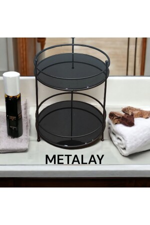 سلة عرض متعددة الأغراض من طابقين MNZ-BLACK - Metalay