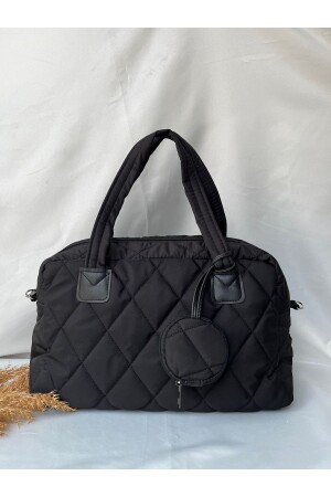 MNZ-Black حجم الكبير المظلة الألياف الشريط المتقاطع الأمتعة حجم الحقيبة اليد والكتف الحقيبة الكبيرة الواسعة mlk2022124572777 - melecco