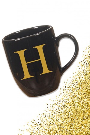 كوب من الـ MNZ-Black Mug مع حرف H HKSH101 - Vivas