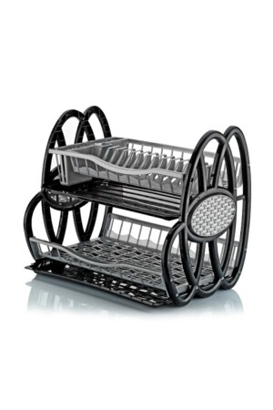 سلة الأطباق من طراز MNZ-Black Plate 2 Tiers FEYEZAN03 - Asude