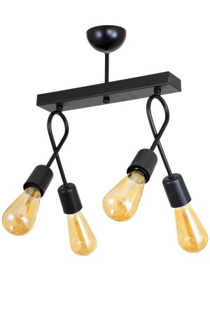 MNZ-Black Quadruple Cross Bow Model Chandelier LMBDR0085BLK - Lambadar