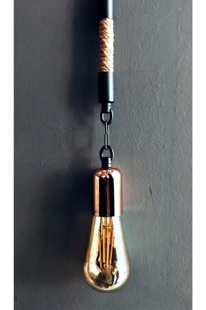 MNZ-Black Retro Copper Plated Rustic Single Pendant Lamp شمعة ASY0151 - AVİZEM