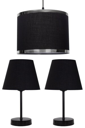 MNZ-Black Royal Chandelier and Lampshade Set سجل أسود ABS Lampshade-1300 - Vivido Abajur