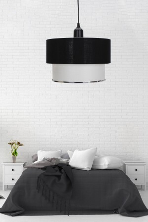 MNZ-Black Silver Leaf Deco مصباح معلق واحد شمعة Luksev-601 - Vivido Abajur