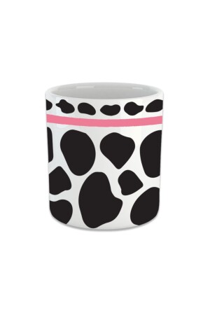 MNZ-Black Spotted - Pink Stripped Double Cup Without Handle إسبريسو كوب قهوة تركية مزدوجة كوب قهوة FIN209 - Vivas