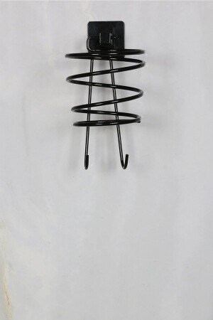 MNZ-Black Square Blow Dryer Hanger مُخفف الشعر حامل مُلصق - Alper Banyo