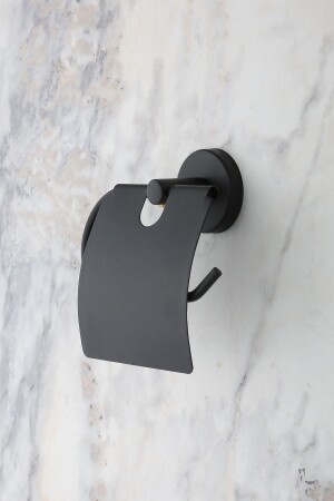 MNZ-Black Wide Cover حامل ورق المرحاض WC Paper Holder حامل ورق المرحاض معلّق - Multistore