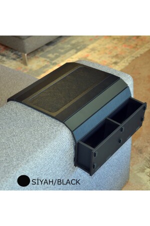 MNZ-Black Wood Folding Portable Headrest Side Table مع صندوق التحكم عن بعد KMD278500DR - ARKITEKT EX