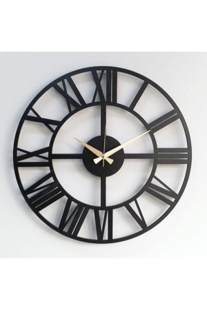 MNZ-Black Wooden 6mmmdf عدد كامل لساعة الجدار الديكورية 50 سم AL 3050 A - Genel Markalar
