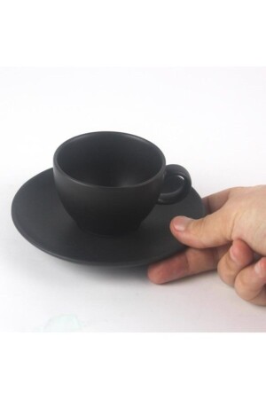 MNZ-Black Zeugma Teacup و Saucer لشخصين 510645KÜTÇ2 - Kütahya Porselen