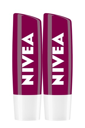 كريم رعاية الشفاه من نوع MNZ-Blackberry, Burgundy Shine, 24 ساعة مرطبة, X2 SET. NVE. 060 - NIVEA