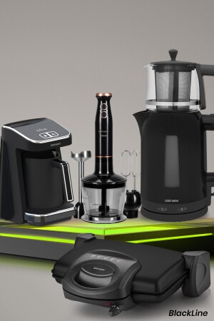 MNZ-Blackline 18 قطعة مزيانة حزمة الزفاف الإلكترونية المطبخ الكهربائي المعدة المعدة BY5721 - GoldMaster